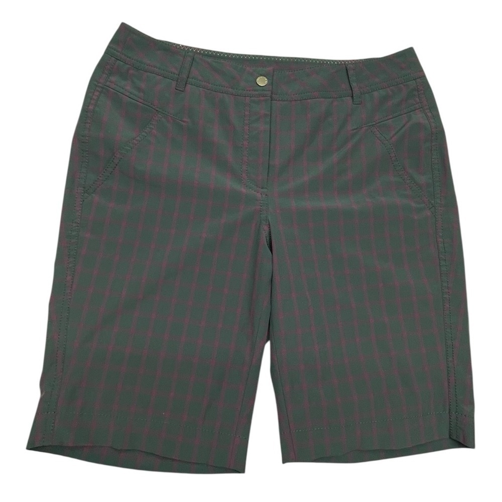 ANNIKA Cutter & Bucks Women's Plaid Shorts Size 6 Bermuda resort wear